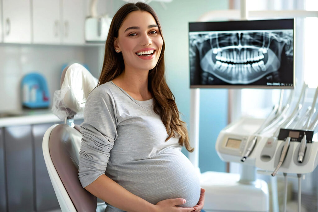 Pregnant woman at the dentist